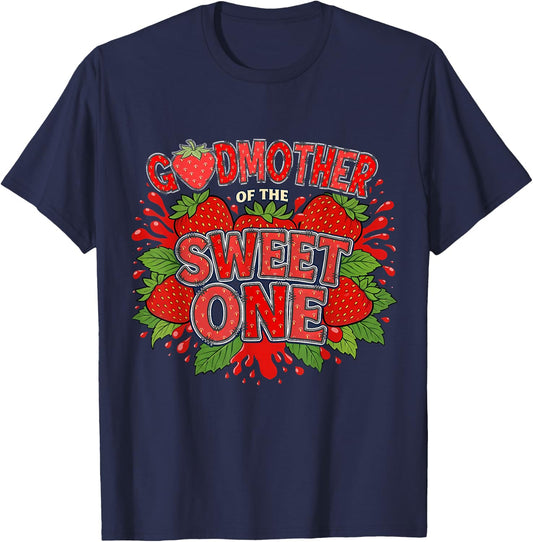 Godmother of The Berry Sweet One First Birthday T-Shirt - T-Shirt | Navy
