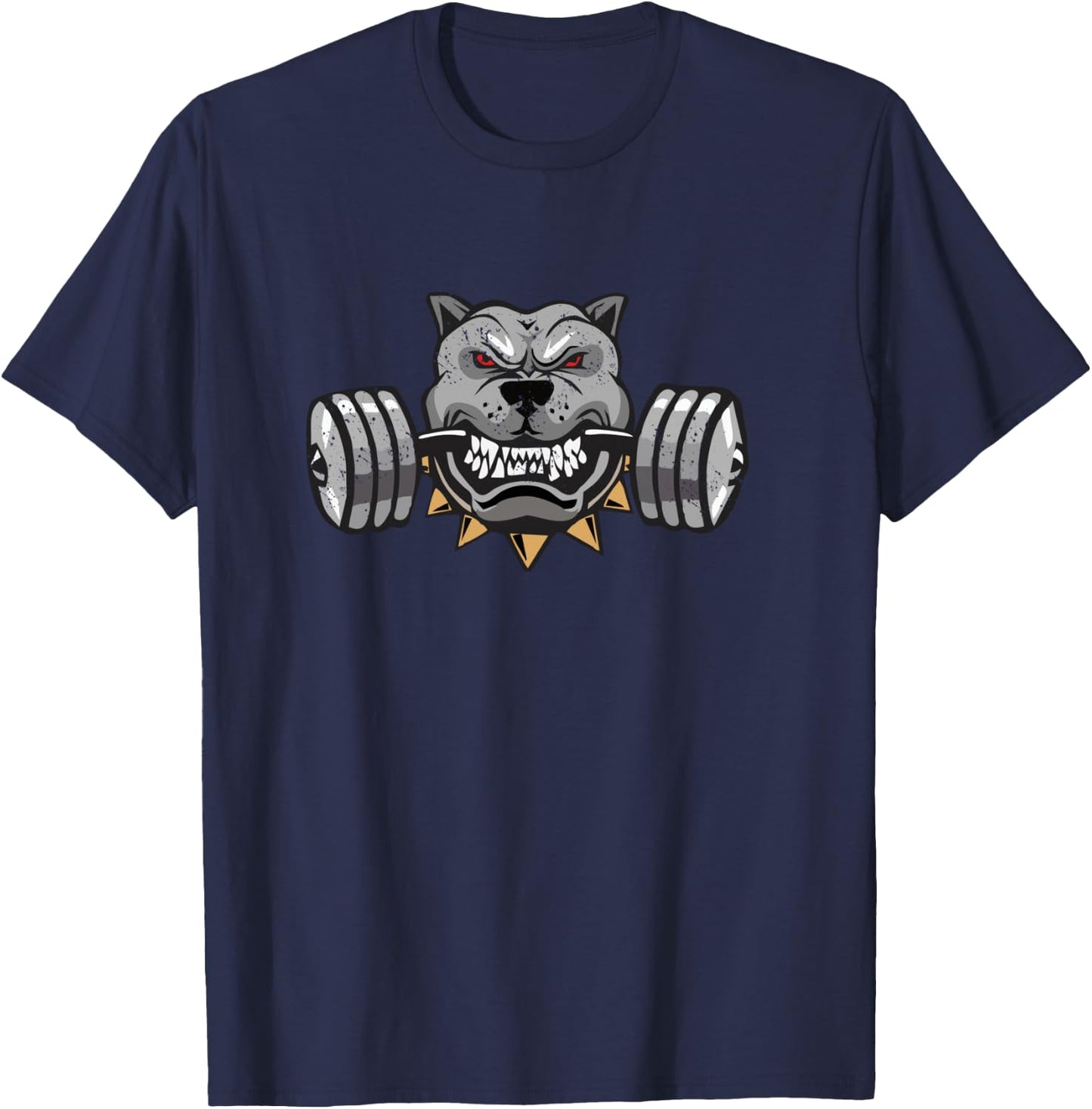 Pitbull Weightlifting, Pitbull Lover, Dog Dad T-Shirt - T-Shirt | Navy