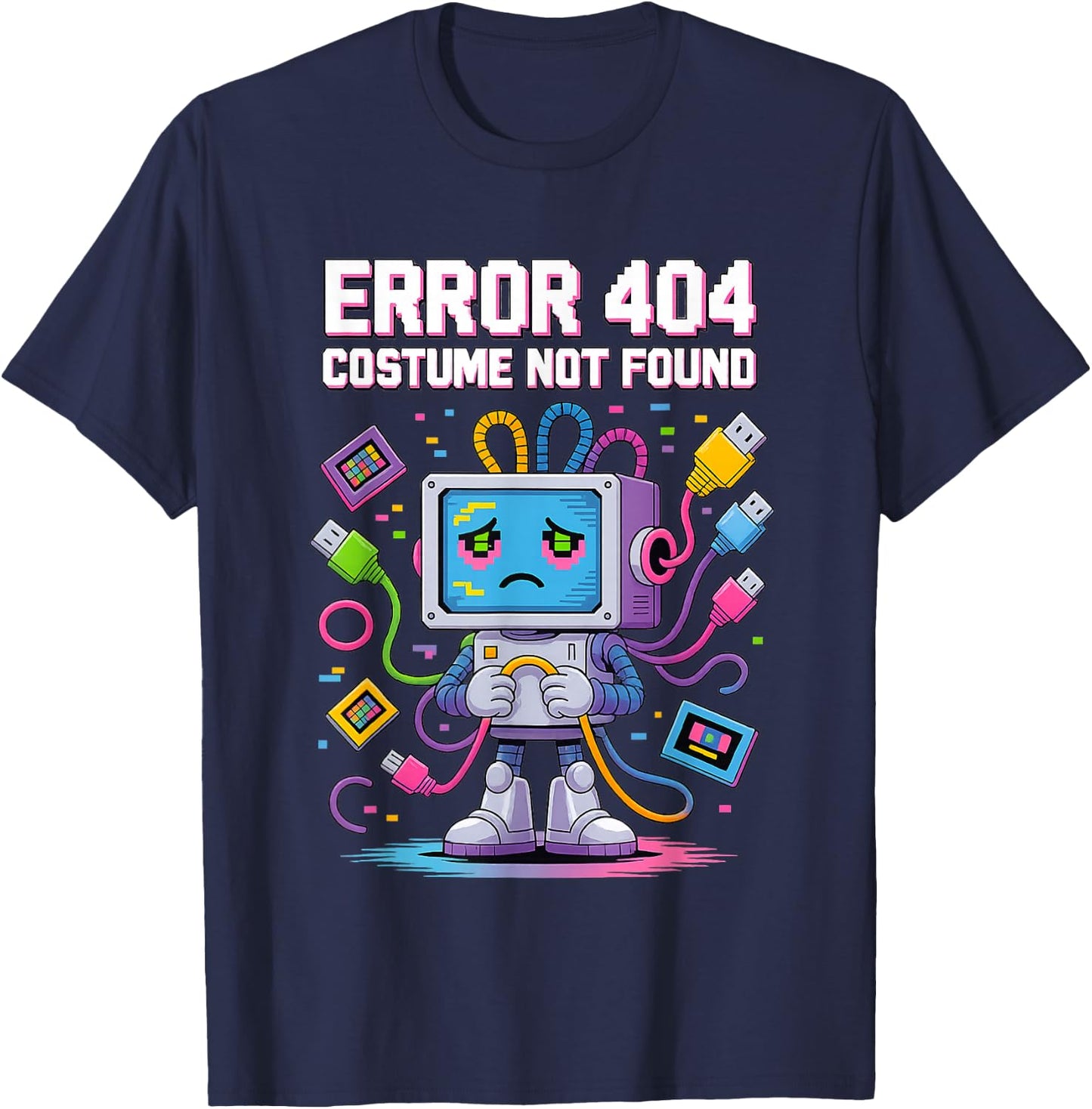 Mistake 404 Costume Not Found Funny Geek Halloween Matching T-Shirt - T-Shirt | Navy