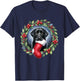 Dog Black Labrador Retriever Christmas T-Shirt - T-Shirt | Navy