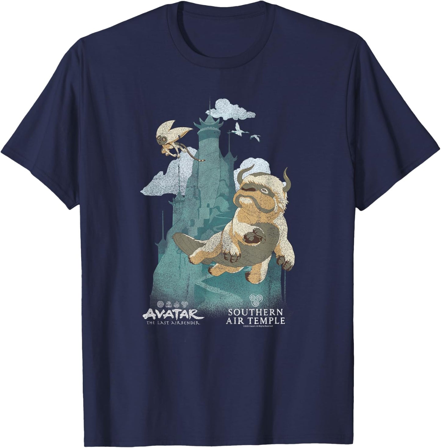 Avatar: The Last Airbender Northern Air Temple Flying Bison T-Shirt - T-Shirt | Navy