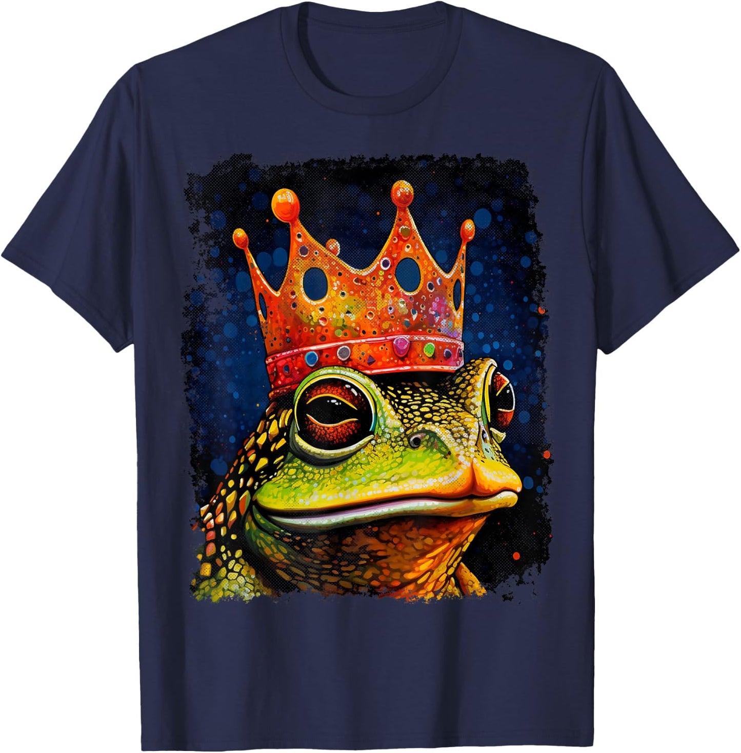 Vintage Toad Frog King Queen T-Shirt - T-Shirt | Navy
