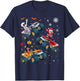 Happy Hallothanksmas Adults Kids Graphic Halloween Christmas T-Shirt - T-Shirt | Navy