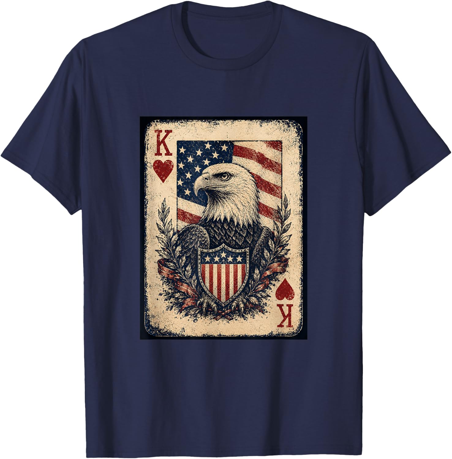 America USA 250 Years Classic Playing Card T-Shirt - T-Shirt | Navy