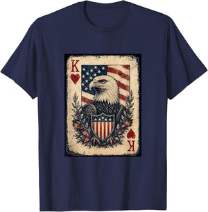 America USA 250 Years Classic Playing Card T-Shirt - T-Shirt | Navy