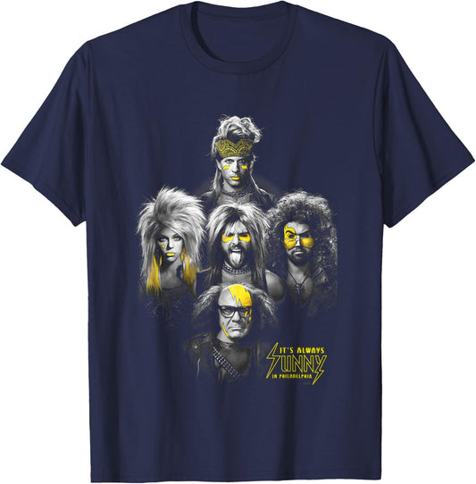 It's Always Sunny In Philadelphia The Gang Has Rock Vibes , Black, S T-Shirt - T-Shirt | Navy