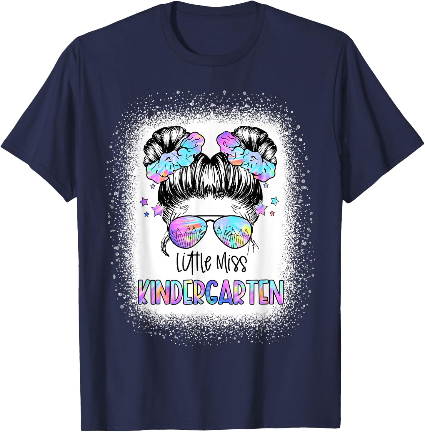 Little Miss Kindergarten First Day Of School 1st Day Girls T-Shirt - T-Shirt | Navy