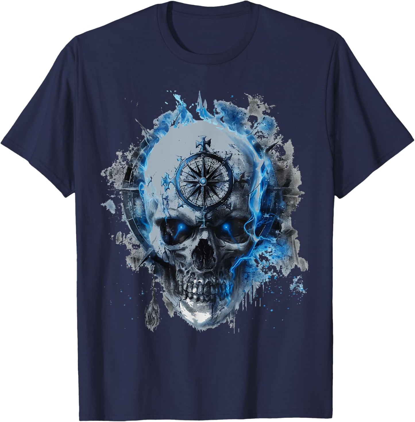 Skull Design Viking Gifts T-Shirt - T-Shirt | Navy