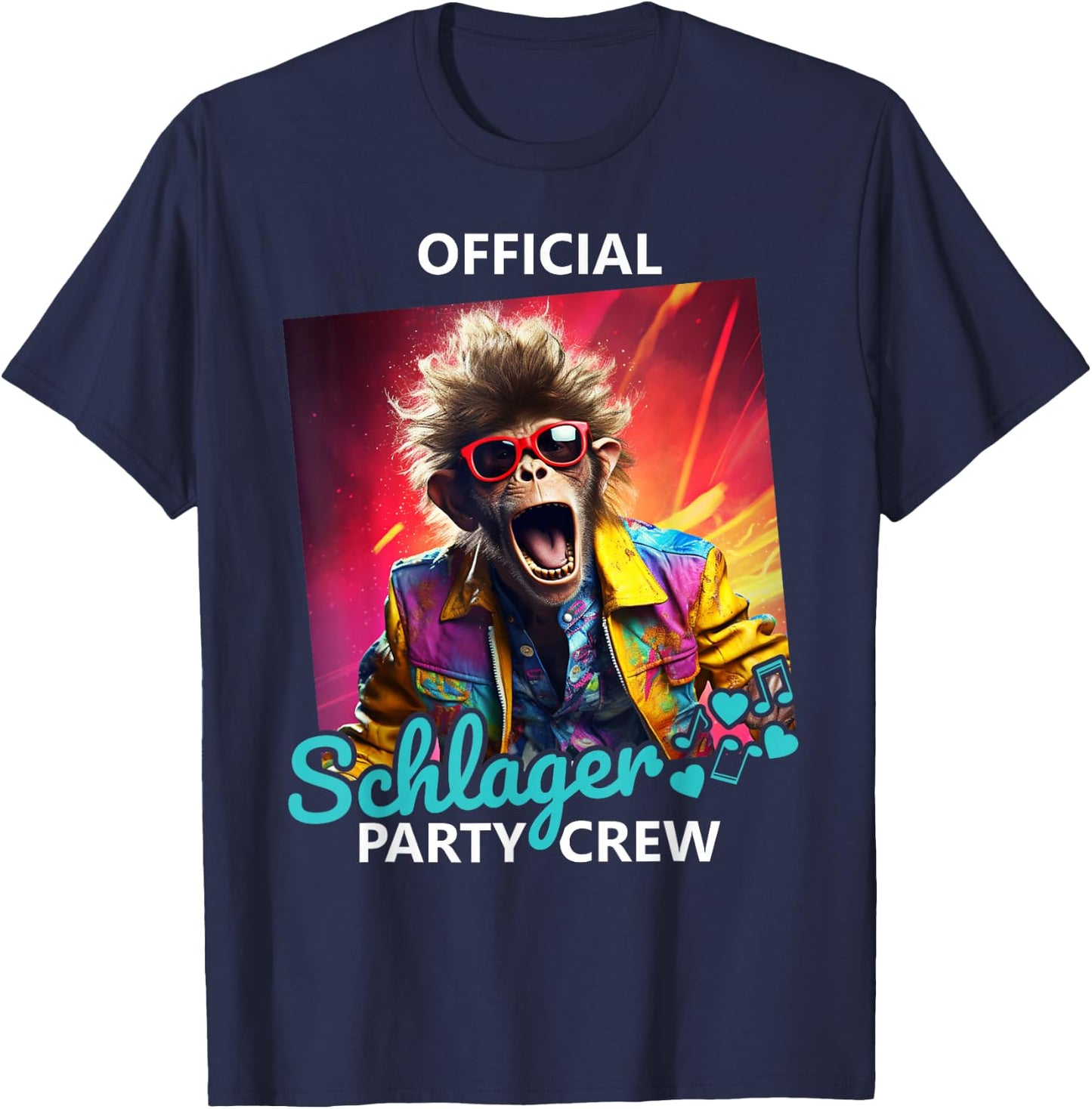 PARTY HASE Outfits für Party und Kneipentour Official Schlager Party Crew T-Shirt - T-Shirt | Navy