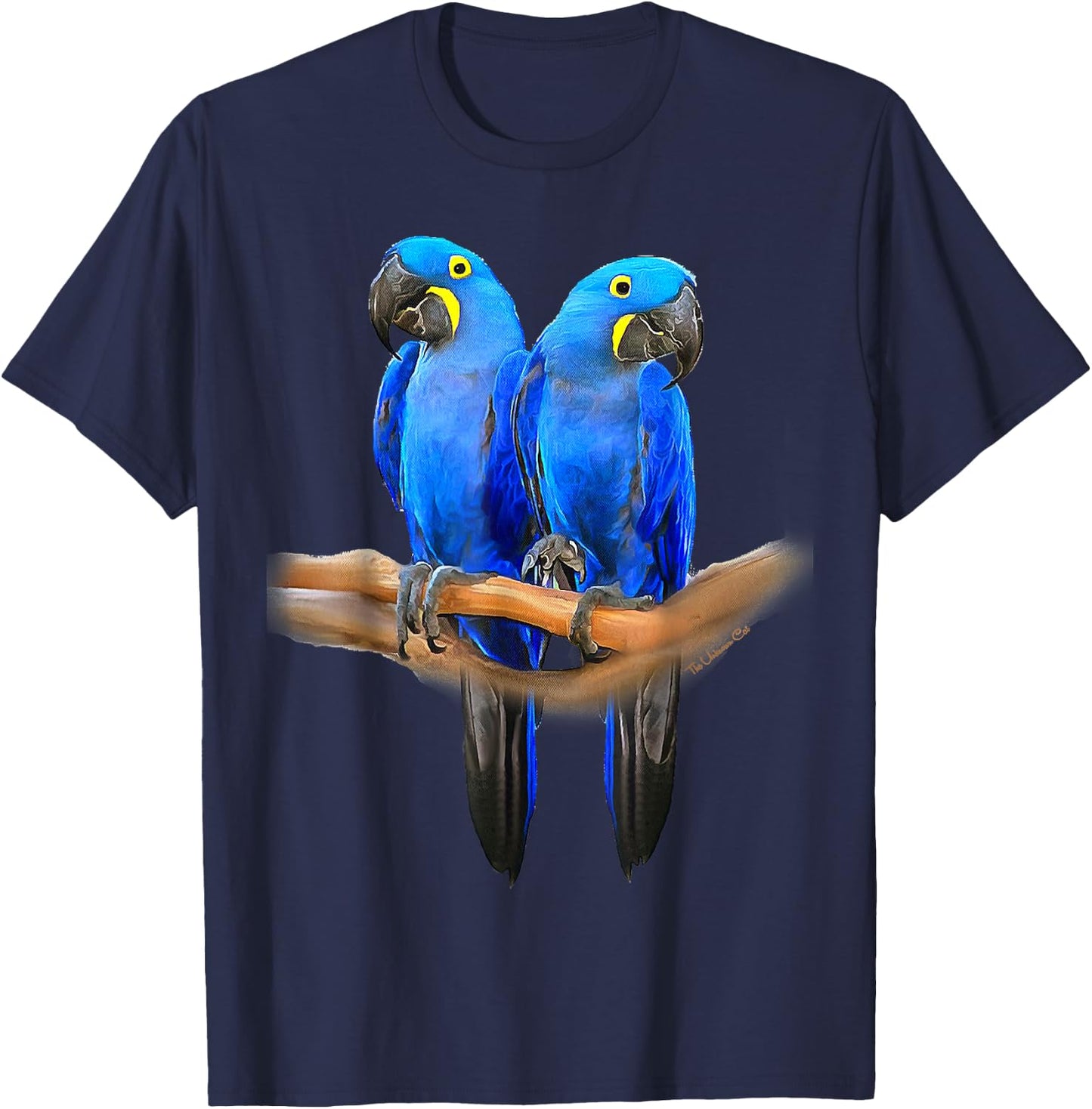 Hyacinth Macaw Pair T-Shirt - T-Shirt | Navy