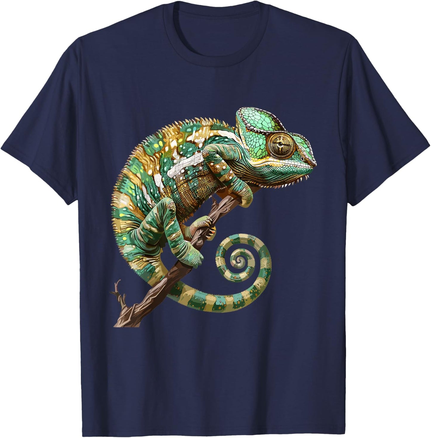 Chameleon, reptiles and Zoo Keeper Design Chameleon graphic, Chameleon , Small, Black T-Shirt - T-Shirt | Navy