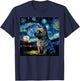 Surrealism Starry Night Cairn Terrier Dog T-Shirt - T-Shirt | Navy