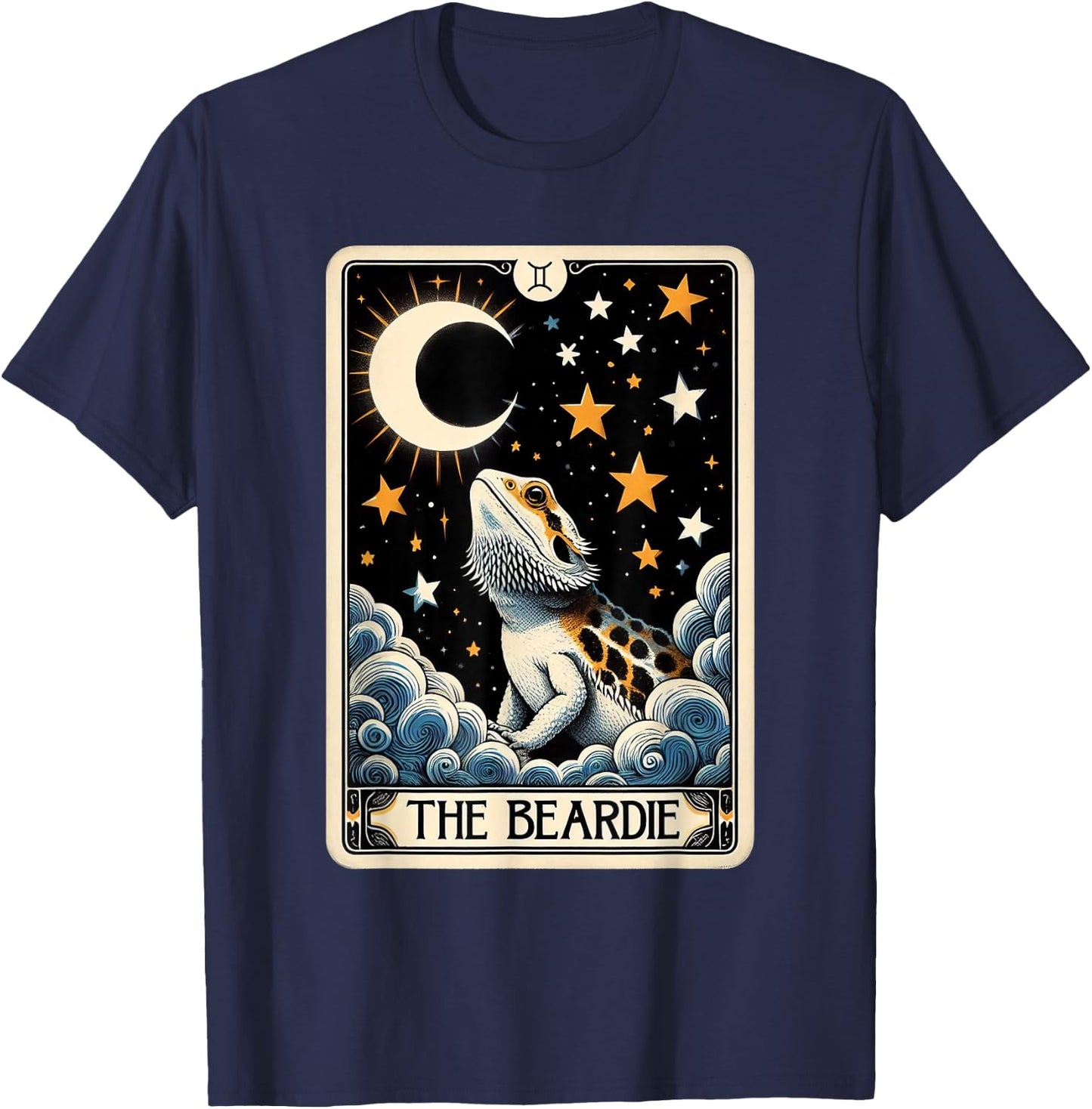 Bearded Dragon Tarot Card Beardie Mom Beardie Dad Men Women T-Shirt - T-Shirt | Navy