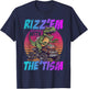 Rizz Em With The Tism Dinosaur Trex Meme Funny Autism Grunge T-Shirt - T-Shirt | Navy