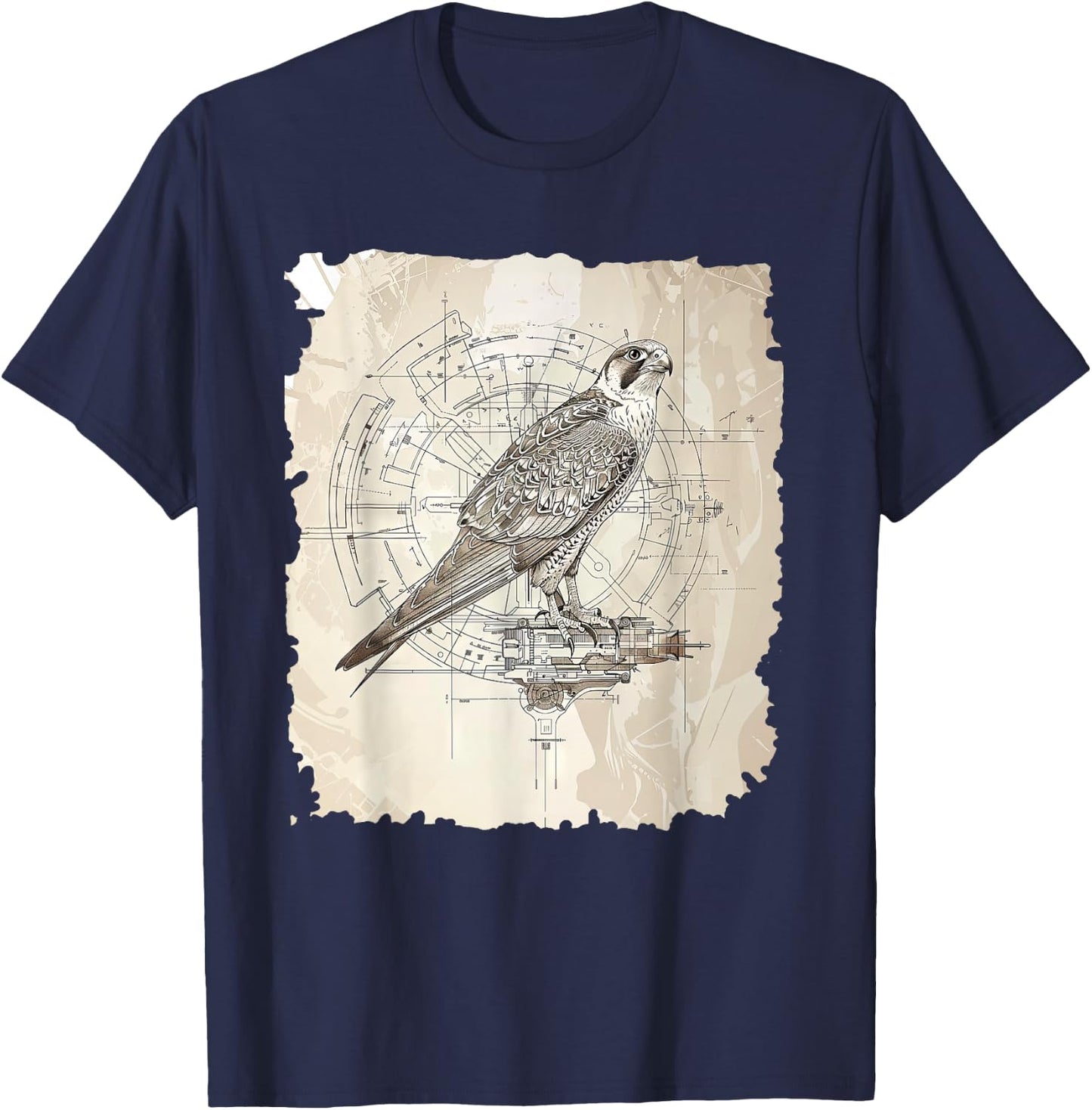 Precision Peregrine Falcon Illustration T-Shirt - T-Shirt | Navy
