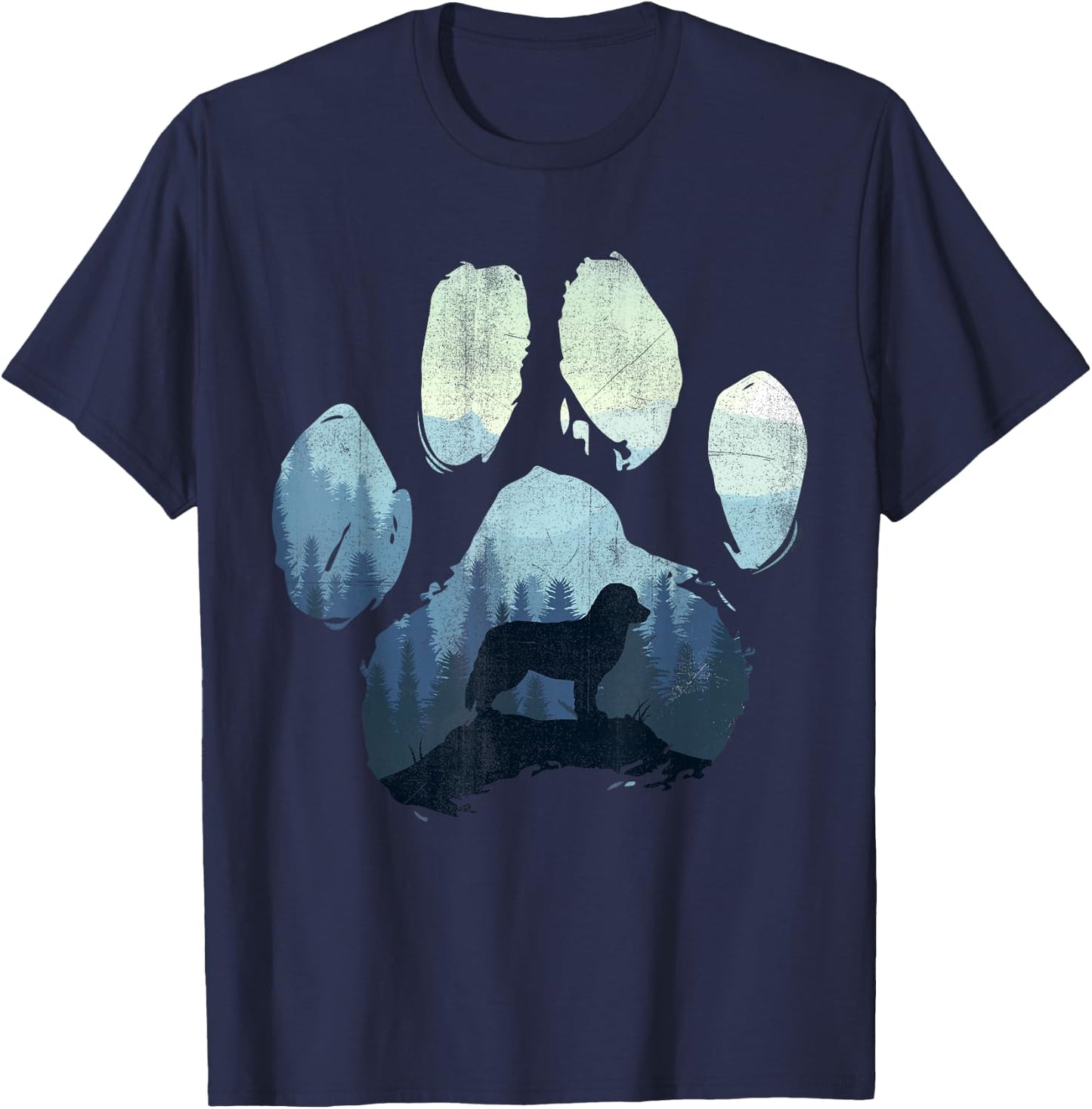 Bernese Mountain Dog Paw Mum Dad Mountains , black T-Shirt - T-Shirt | Navy