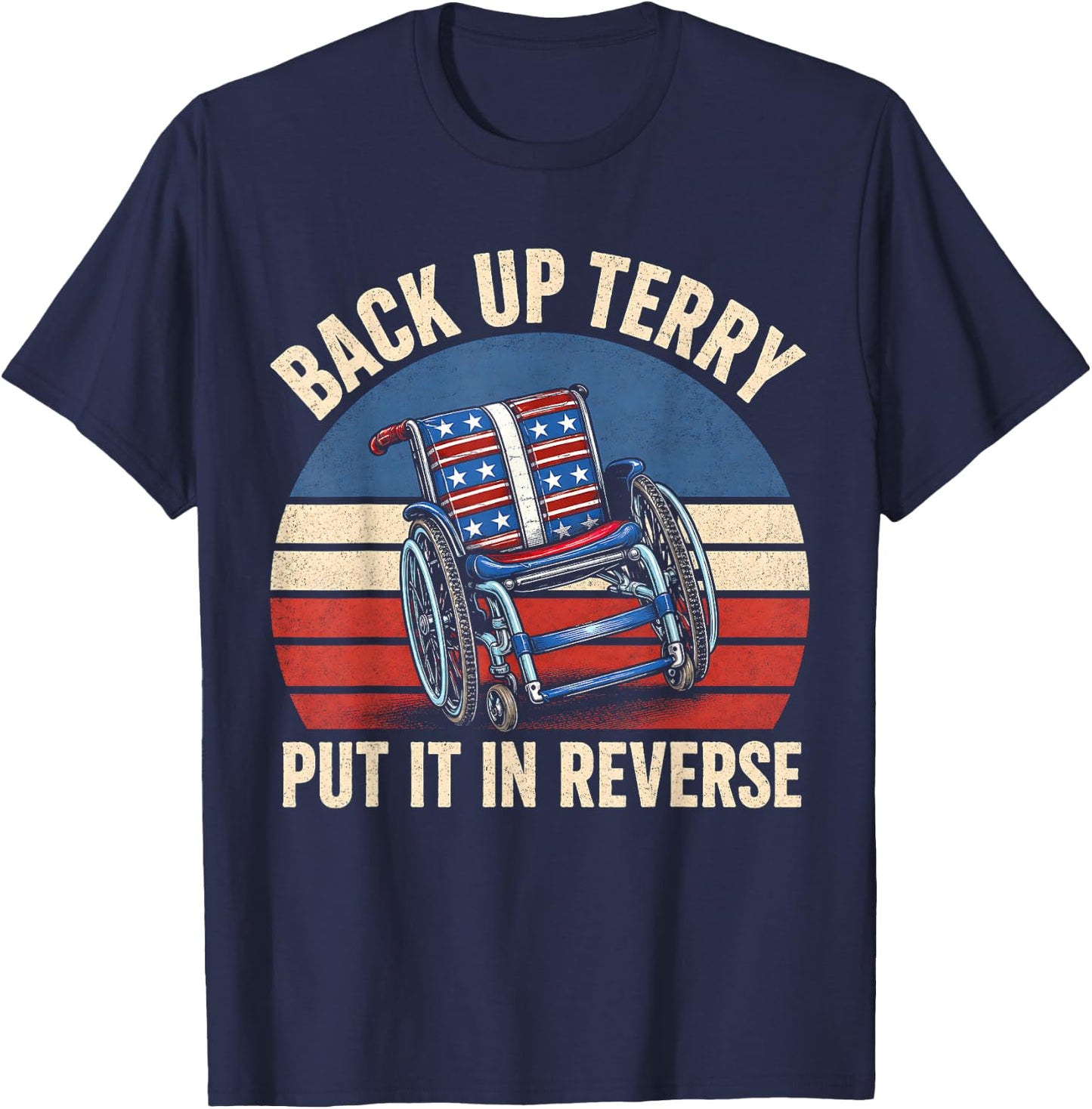 Funny 4th of July Back Up Terry Put It in Reverse Firework T-Shirt - T-Shirt | Navy