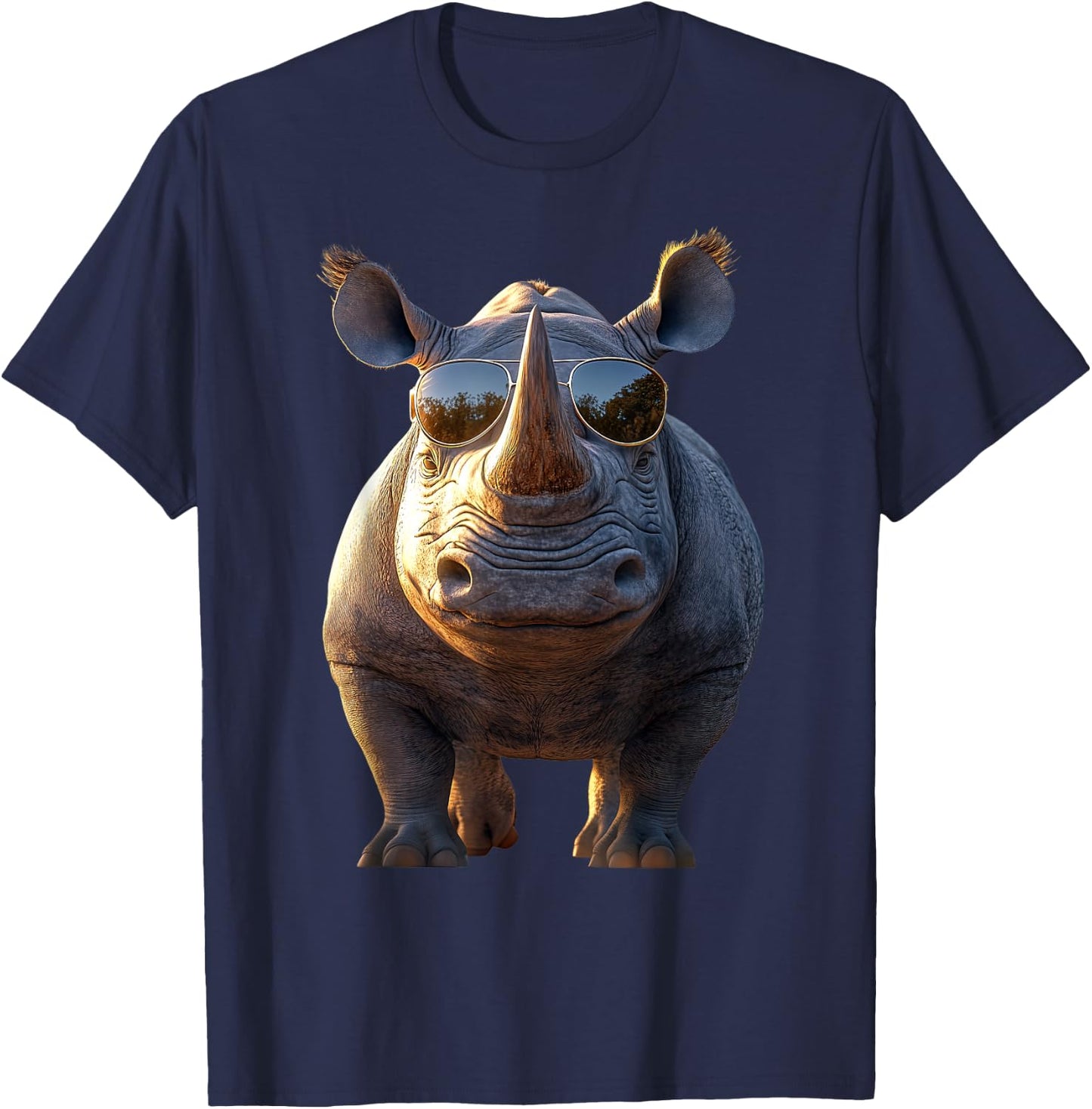 Rhino Rhinoceros White Rhinoceros Safari Cute Rhinos T-Shirt - T-Shirt | Navy