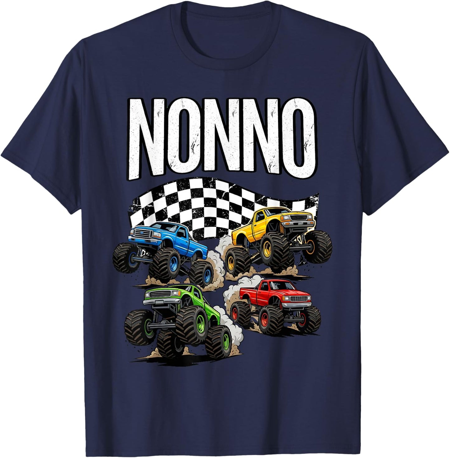 Monster Truck Nonno Grandpa Birthday Family Crew Matching T-Shirt - T-Shirt | Navy