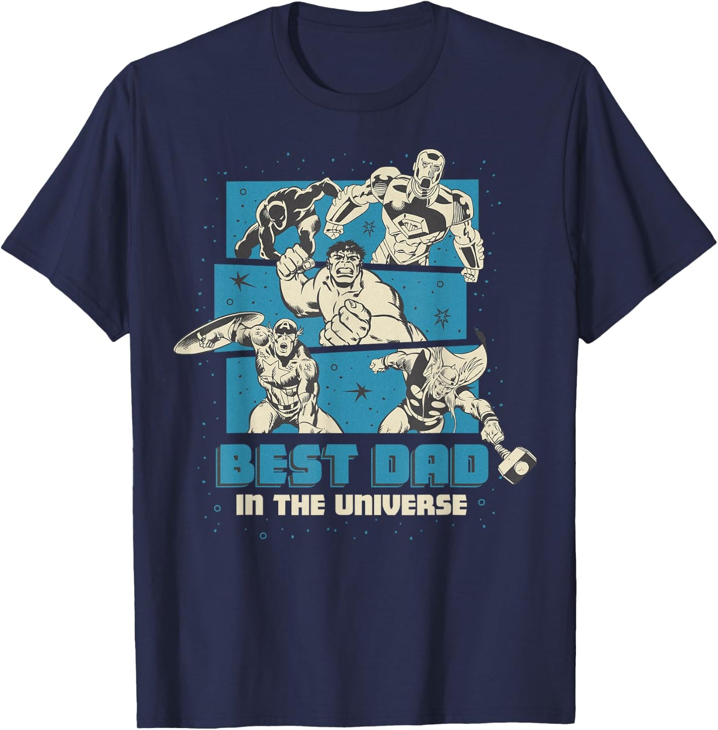Marvel Avengers Father's Day Best Dad in The Universe T-Shirt - T-Shirt | Navy