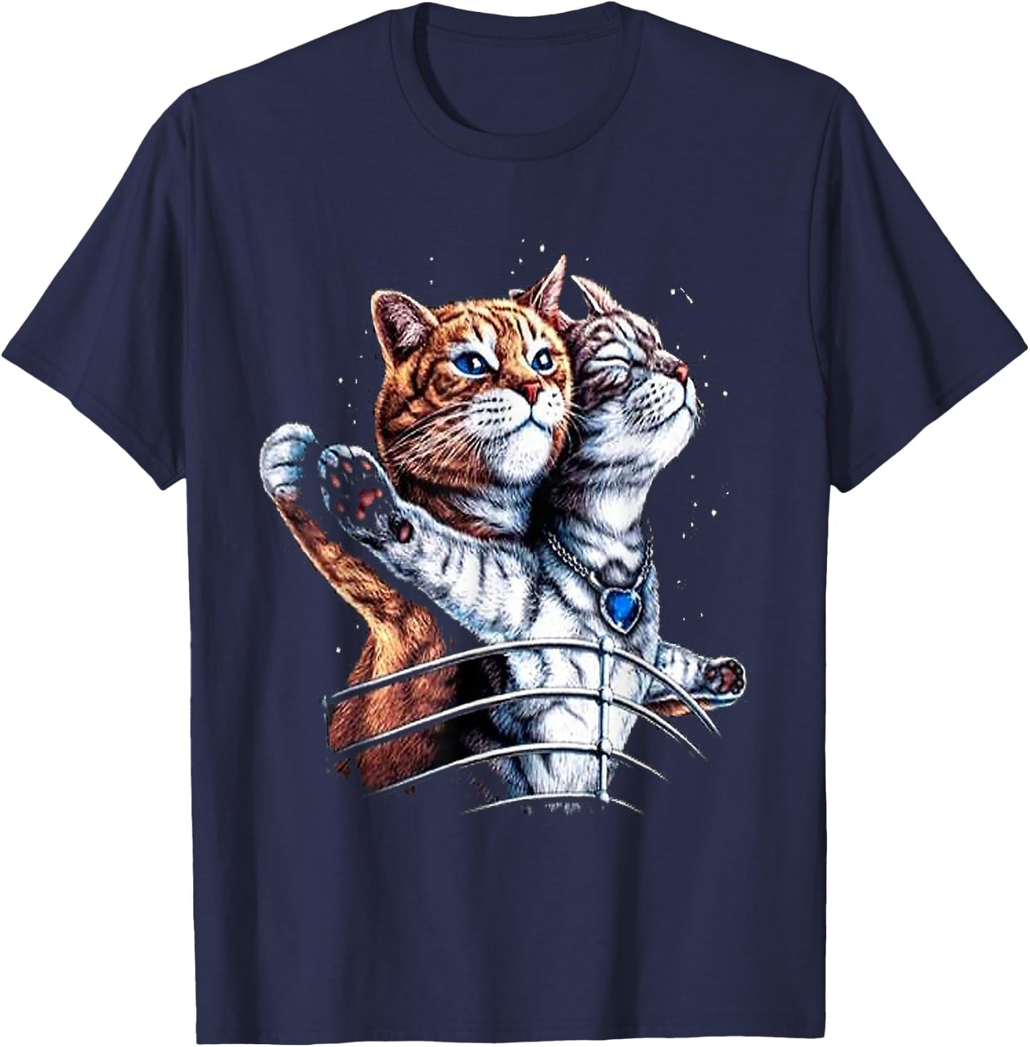 Titanic Cat , black, s T-Shirt - T-Shirt | Navy