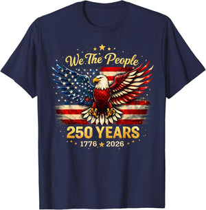 250 Years American 1776 2026 250th USA Patriotic 4th of July T-Shirt - T-Shirt | Navy