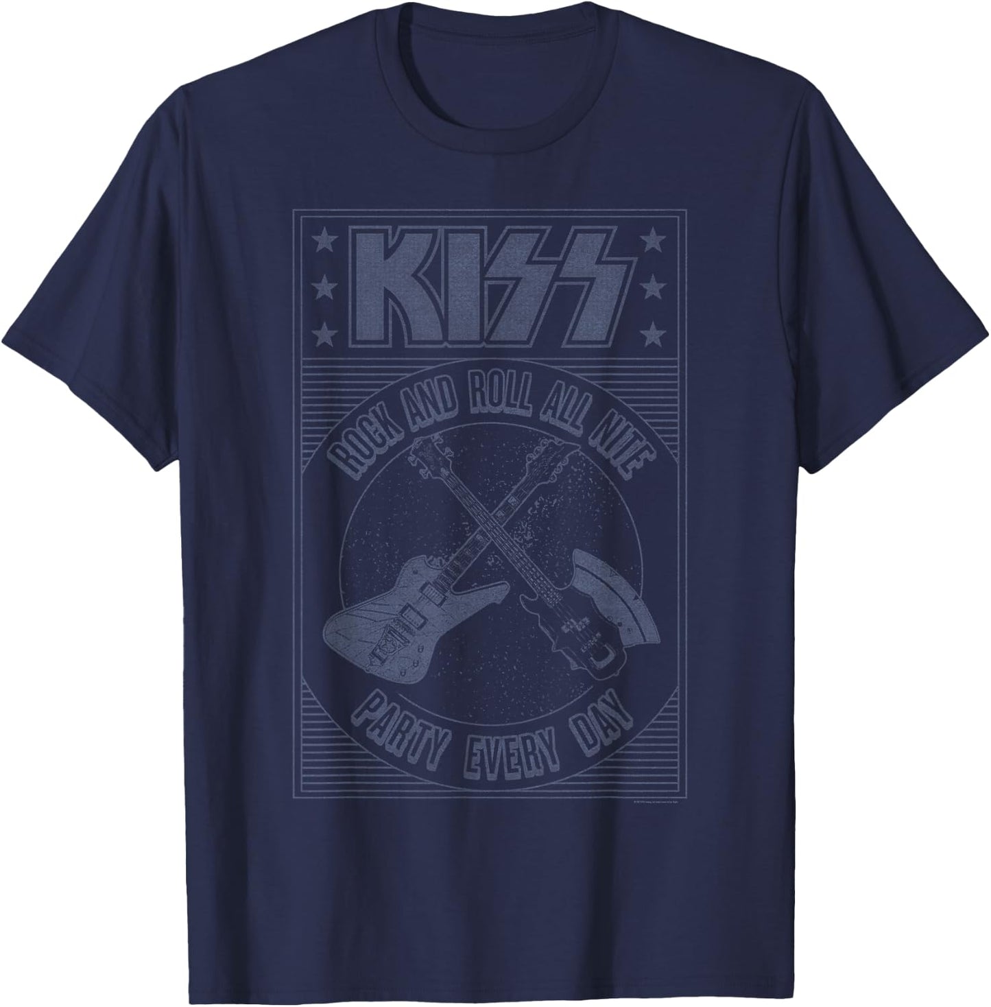 KISS Men's Black Party Sports T-Shirt - T-Shirt | Navy