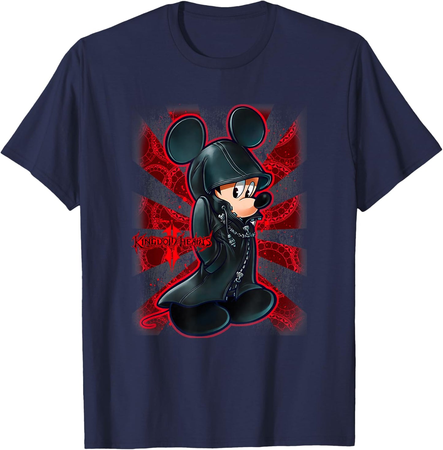 Disney Kingdom Hearts II Mysterious King Mickey Big Portrait T-Shirt - T-Shirt | Navy