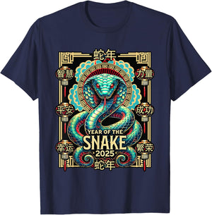 Year of the Snake 2025 Chinese New Year T-Shirt - T-Shirt | Navy