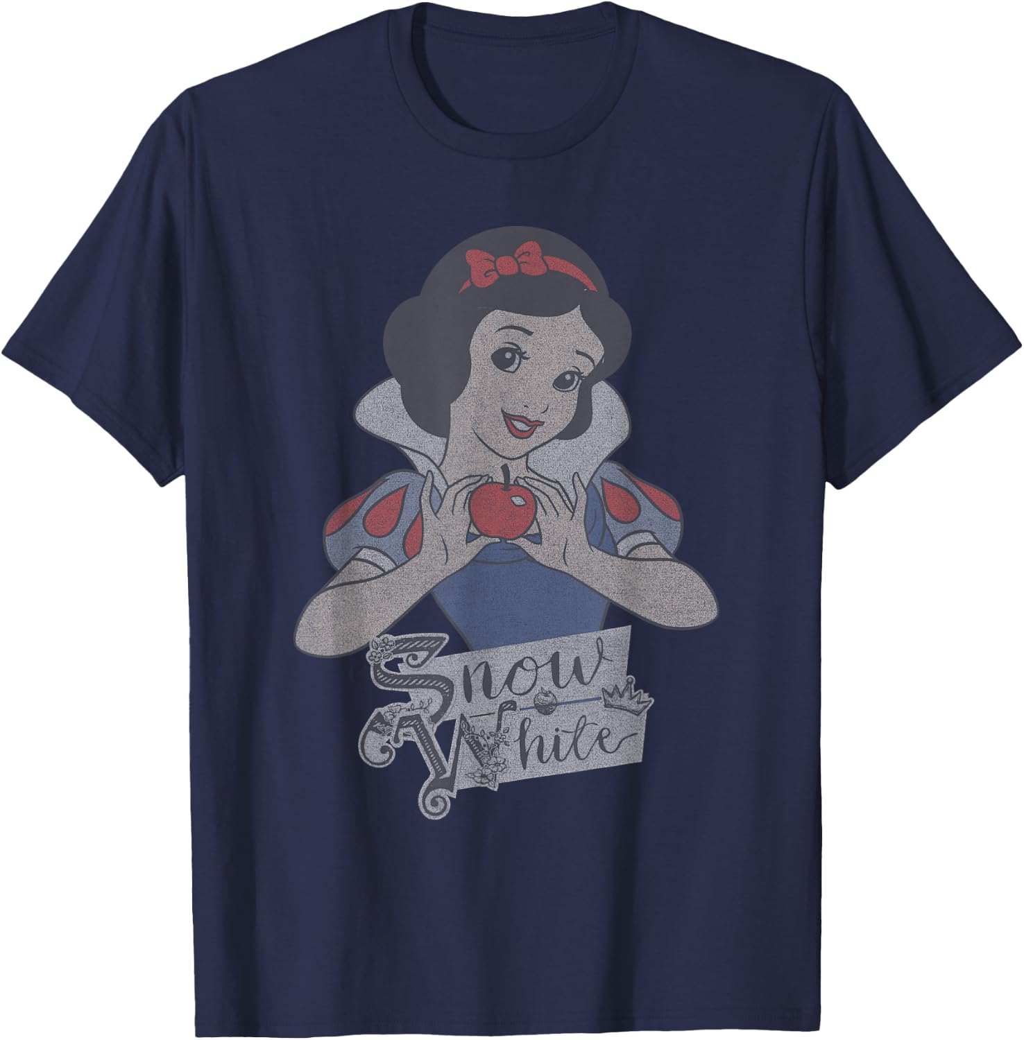 Disney Princess Snow White Holding An Apple T-Shirt - T-Shirt | Navy