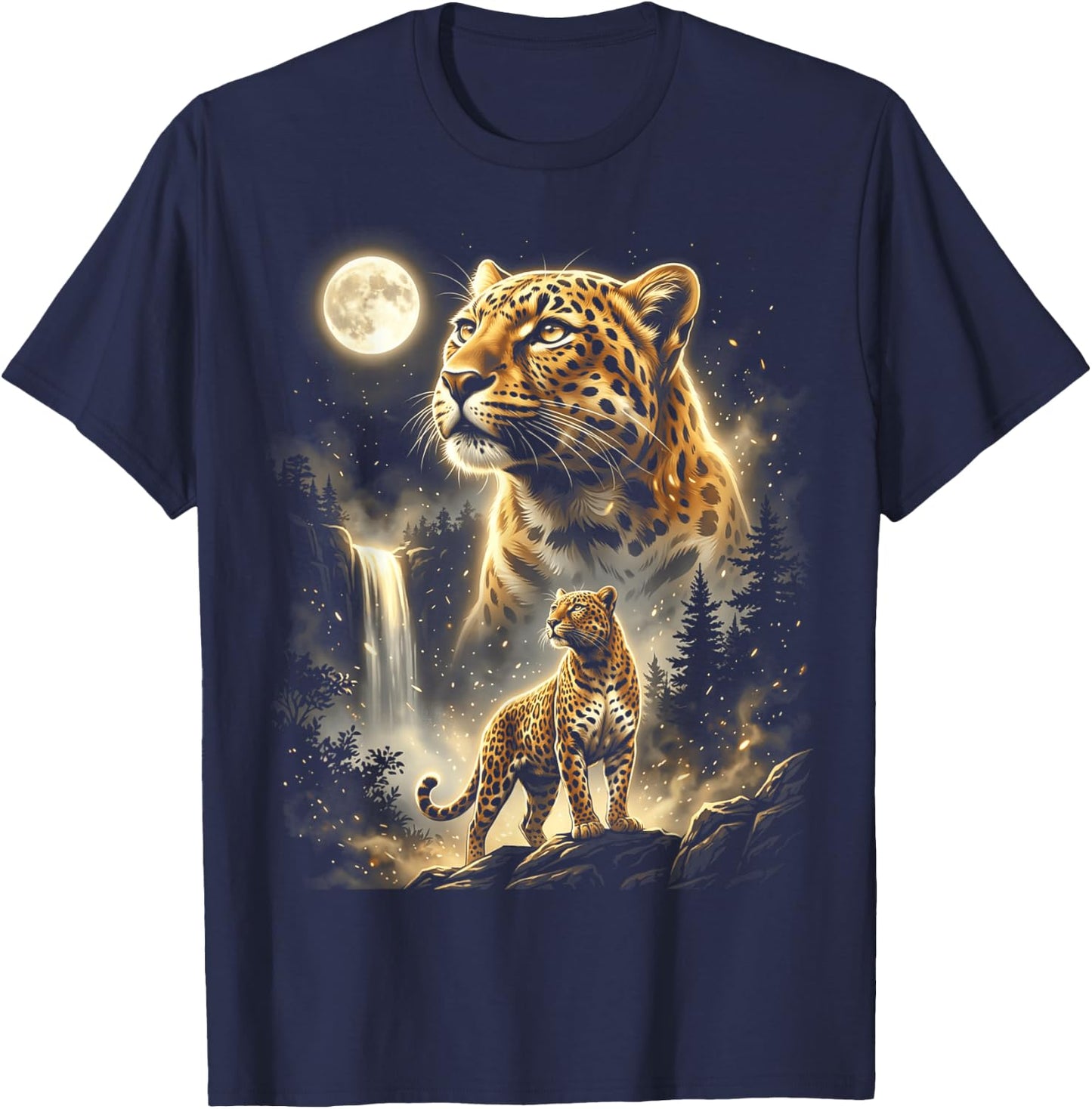 Jaguar Howling At The Moon T-Shirt - T-Shirt | Navy