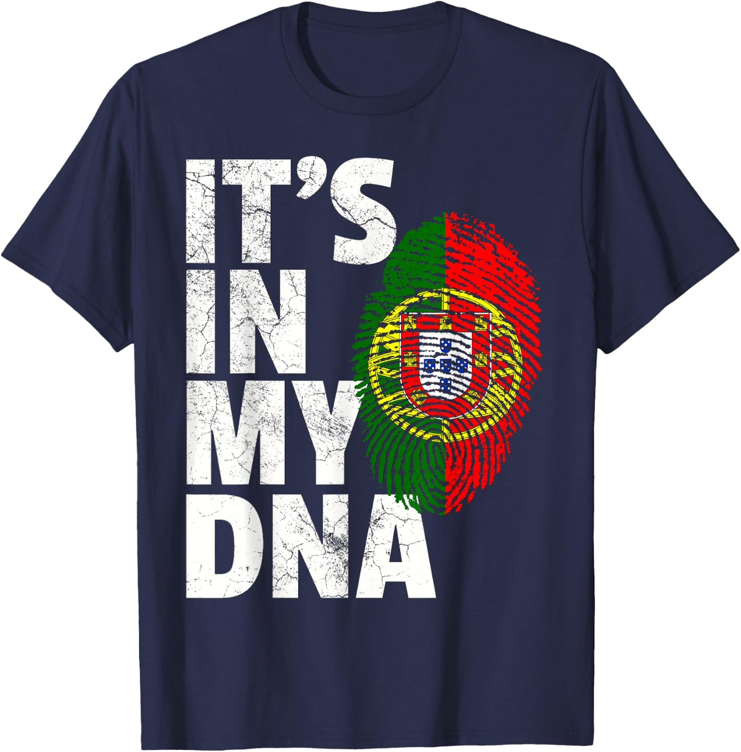 IT'S IN MY DNA Portuguese Portugal Flag Christmas Gift T-Shirt - T-Shirt | Navy