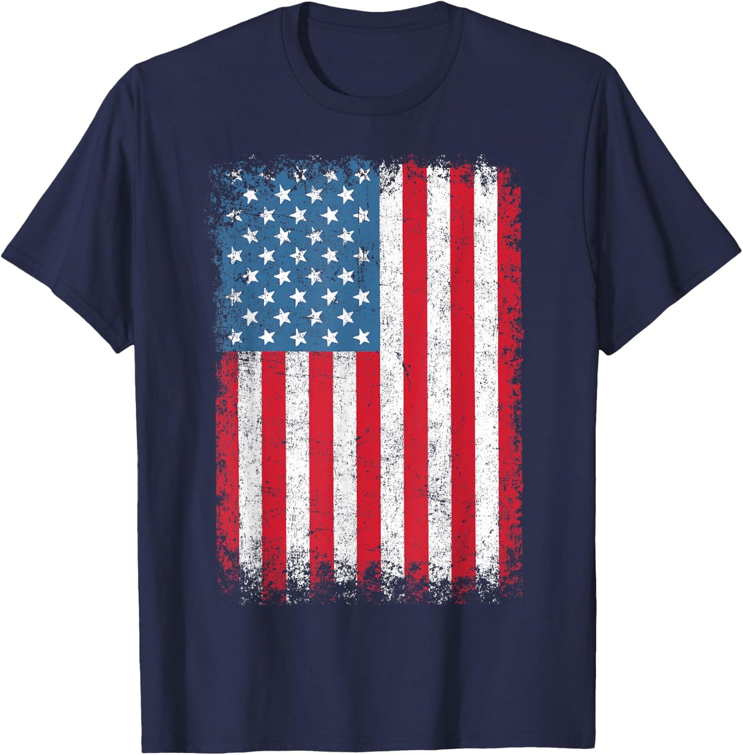 USA Women Men Kids Patriotic American Flag July 4th , black T-Shirt - T-Shirt | Navy