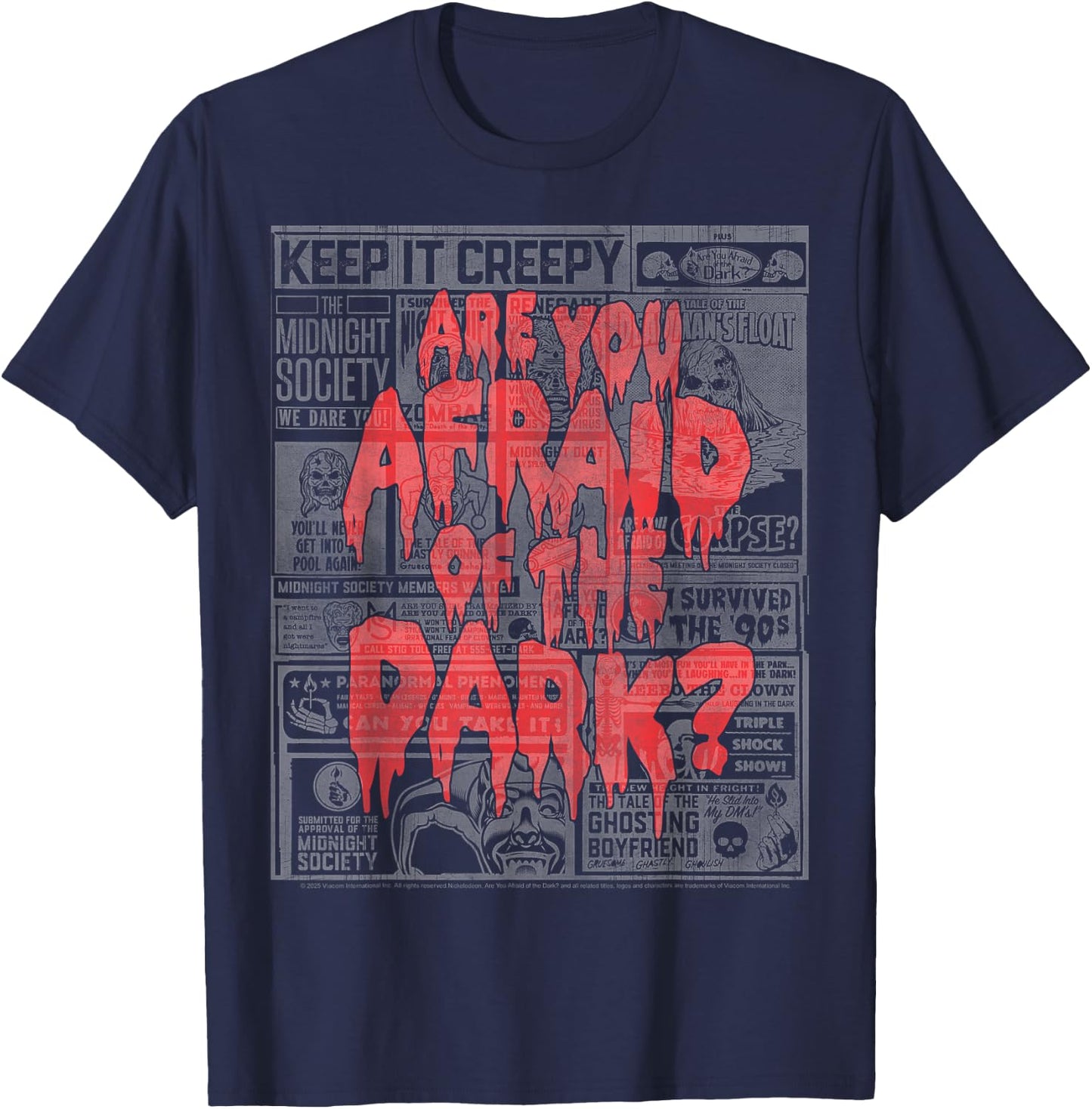 Midnight Society Collage - Are you Afraid of the Dark? T-Shirt - T-Shirt | Navy