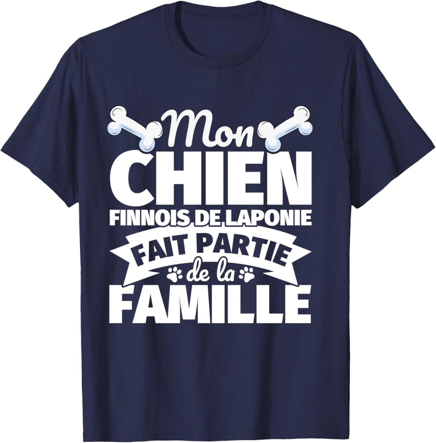 Chien finnois de Laponie Drôle Part of the Family, Black, S T-Shirt - T-Shirt | Navy