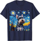 Miniature Schnauzer Starry Night - Miniature Schnauzer T-Shirt - T-Shirt | Navy