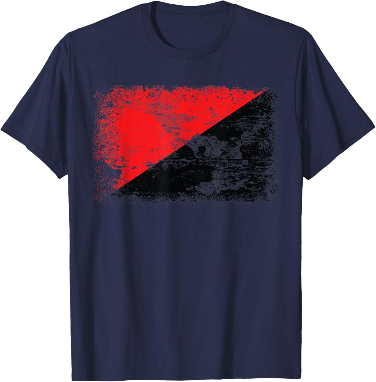 Red Black Anarchy Flag | Anarchist Flag T-Shirt - T-Shirt | Navy