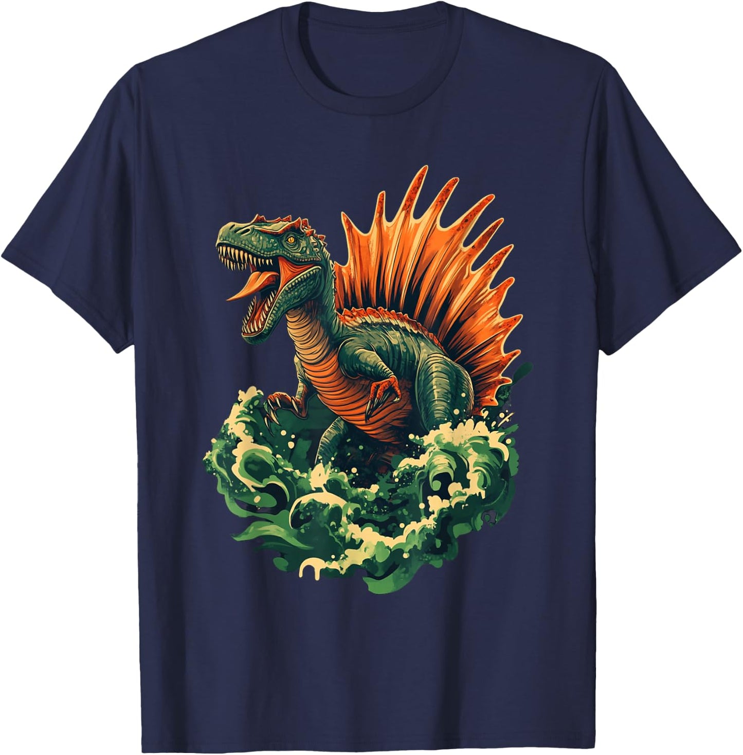 Cool Spinosaurus Graphic Dinosaur Dino Lover T-Shirt - T-Shirt | Navy