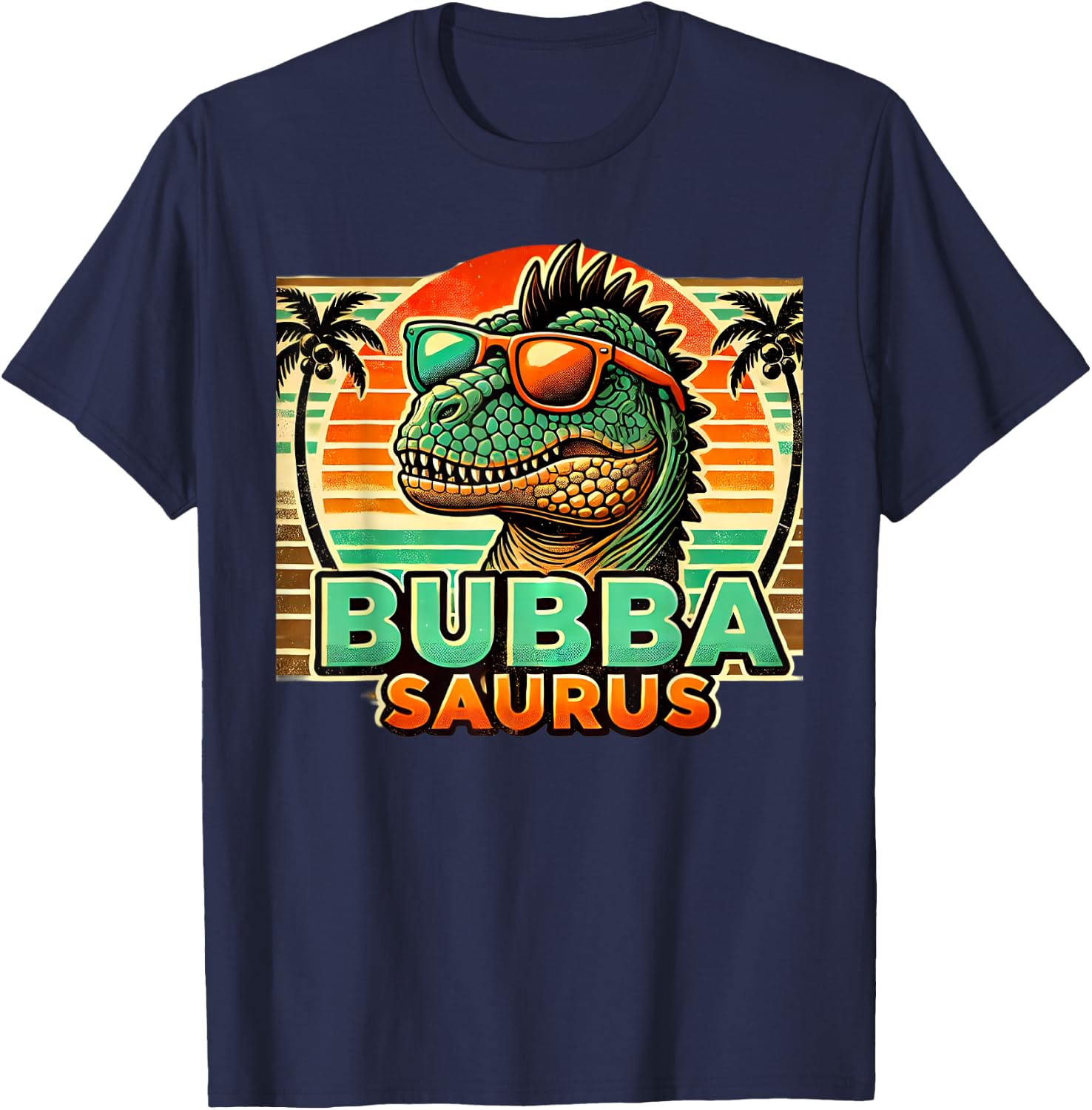 bubba saurus dinosaur dad father's day Bubbasaurus T-Shirt - T-Shirt | Navy