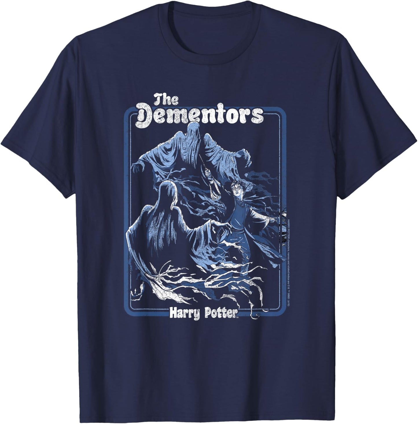 Harry Potter Dementors Kiss Vintage - Black, Classic Fit, , Short Sleeve T-Shirt - T-Shirt | Navy