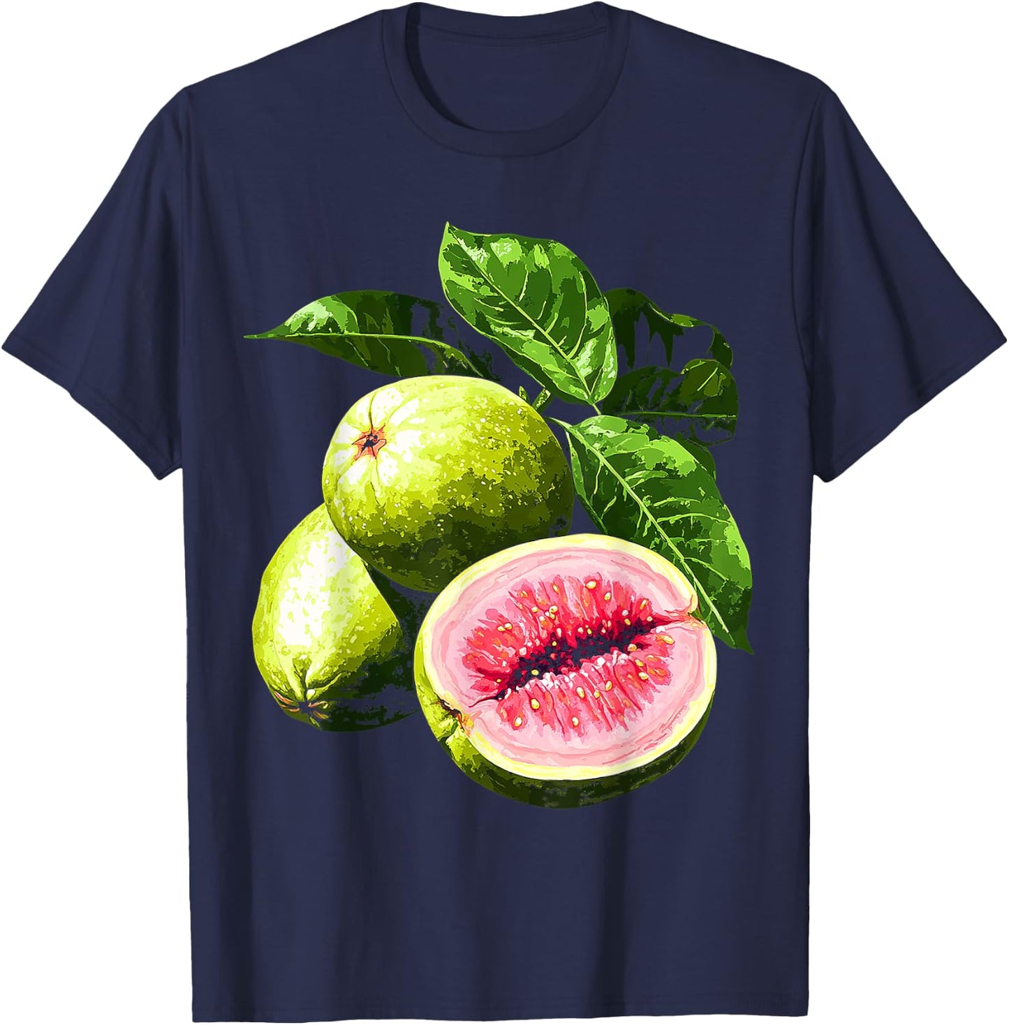 Guava Fruit Graphic Artwork Guava T-Shirt - T-Shirt | Navy