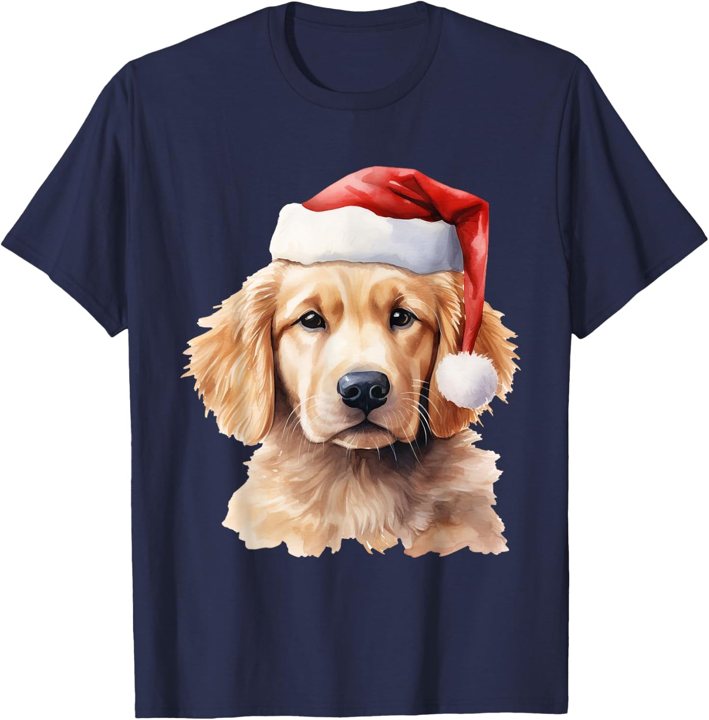 Golden Retriever Christmas Winter Dog T-Shirt - T-Shirt | Navy
