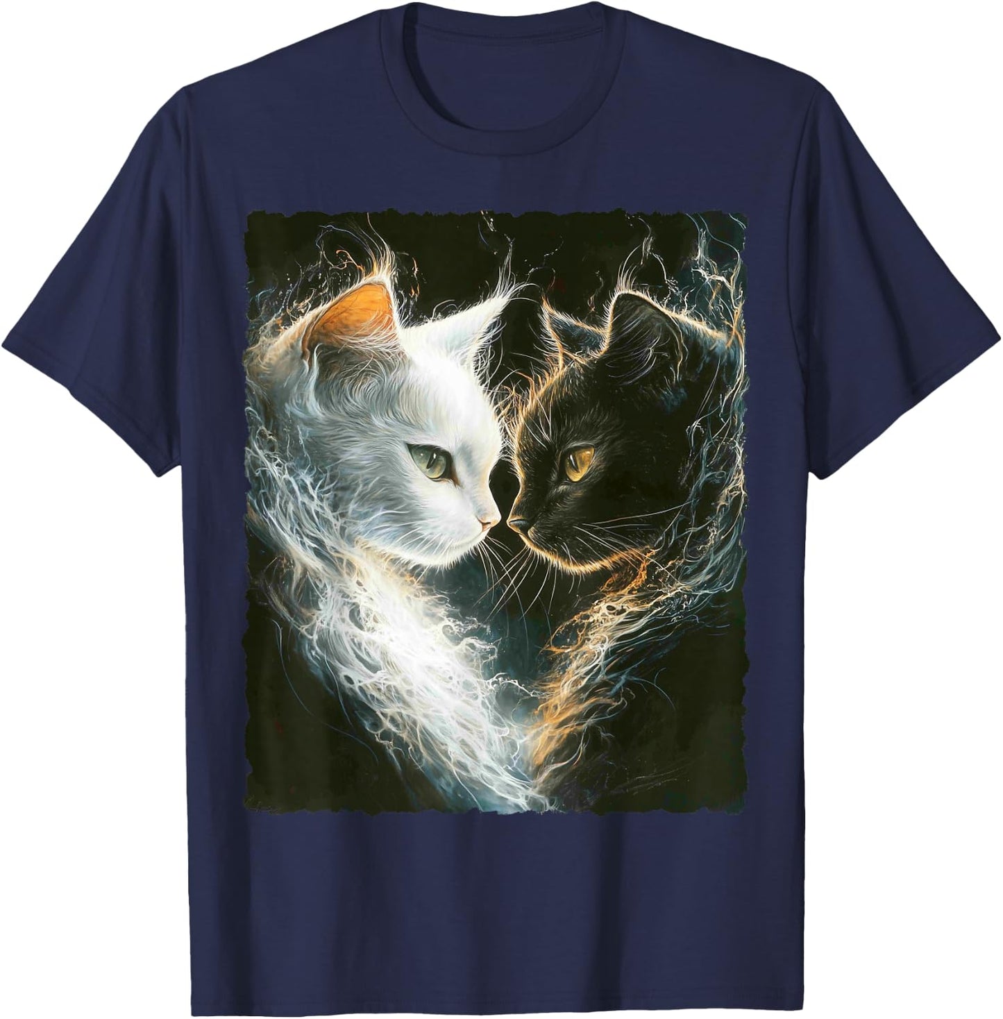 Süße magische Katze Kätzchen Kitten Fantasy Kunst T-Shirt - T-Shirt | Navy