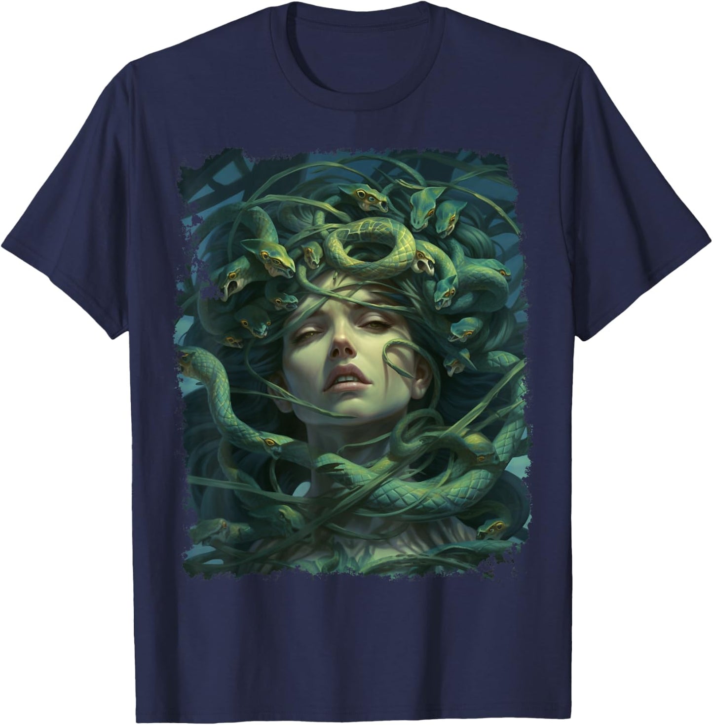 Medusa Snakes T-Shirt - T-Shirt | Navy