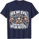 Three Wise Monkeys See No Evil Hear No Evil Speak No Evil T-Shirt - T-Shirt | Navy