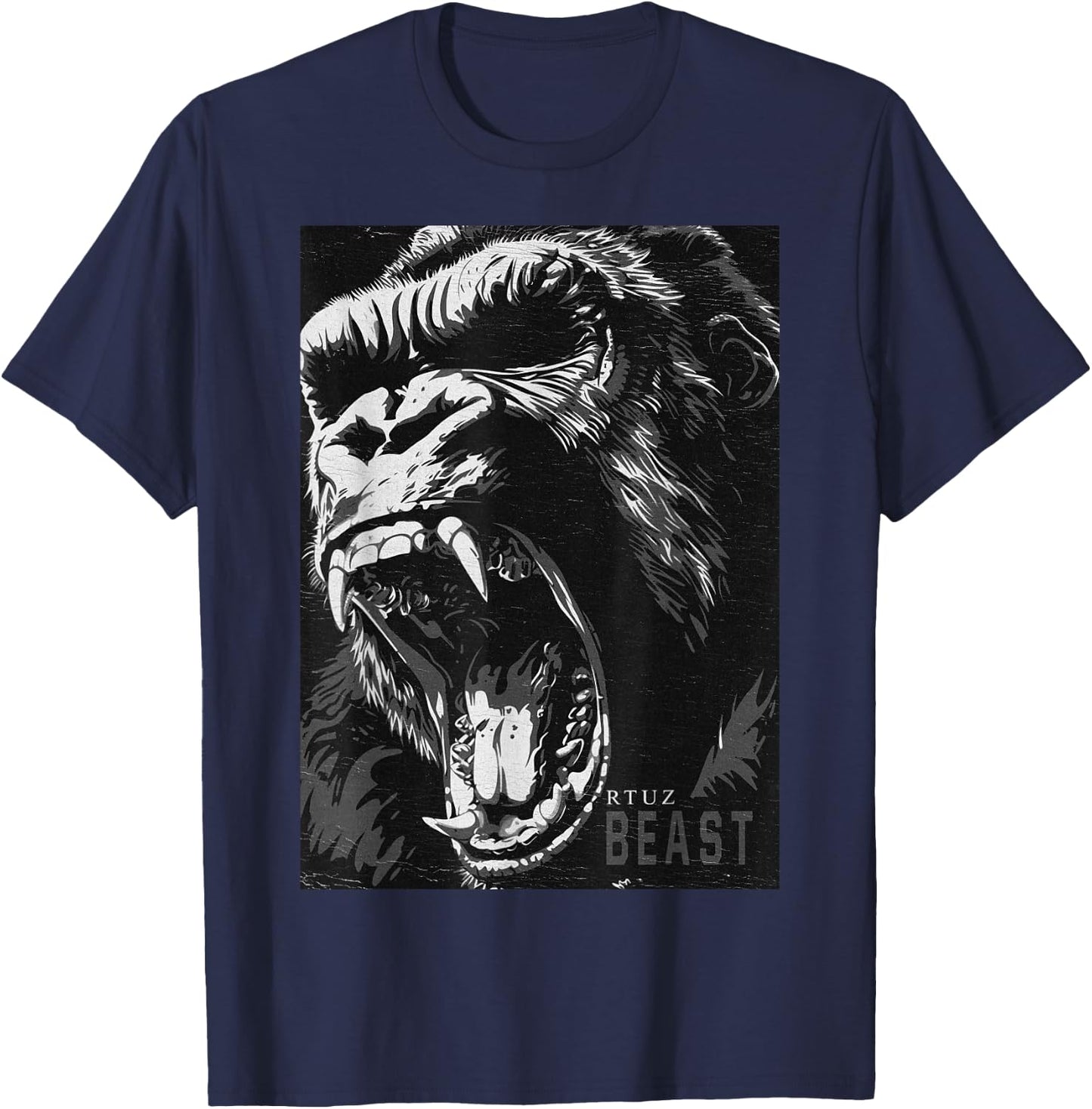 Wild Graffiti Gorilla King Animal Monkey Gorilla , black T-Shirt - T-Shirt | Navy