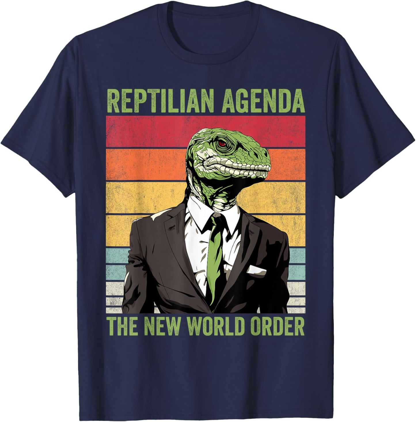 Lizard People Conspiracy Lizard People T-Shirt - T-Shirt | Navy