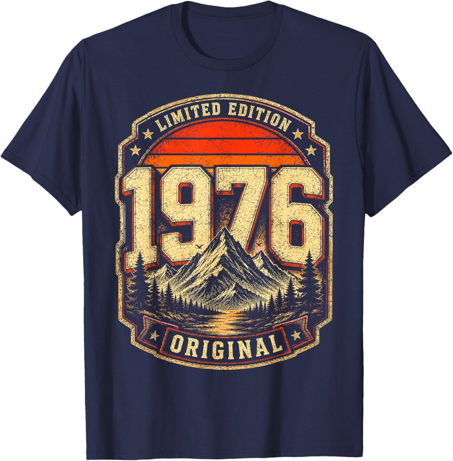 50e Anniversaire Homme Femme 50 Ans 1976 décoration Cadeau Amusant T-Shirt - T-Shirt | Navy