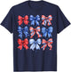Coquette Bow in Red White Blue Patriotic 4th of July Girls T-Shirt - T-Shirt | Navy