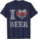 Canada Beer Canadian Flag Shirt Gift T-Shirt - T-Shirt | Navy